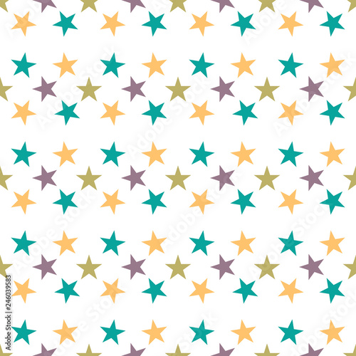 Seamless pattern with stars on white background. Vector illustration.