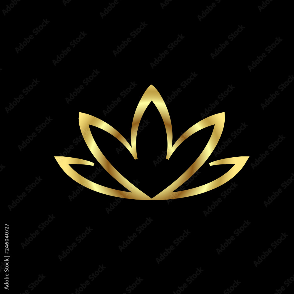 Logo hoa sen vàng trên nền đen - một hình ảnh kết hợp cổ điển và hiện đại. Từ khóa vàng trên nền đen tạo nên sự nổi bật và đẳng cấp, tạo nên một hình ảnh thương hiệu mạnh mẽ và tinh tế.