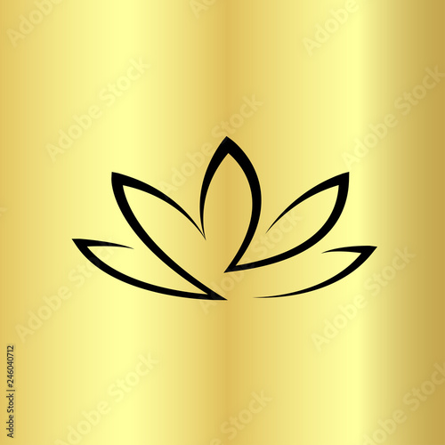 golden lotus flower logo vector