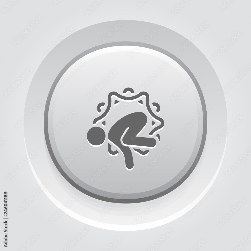 Yoga Crow Pose Icon. Flat Design Isolated Illustration. Yoga Crow Pose Icon. Flat Design Isolated Illustration.
