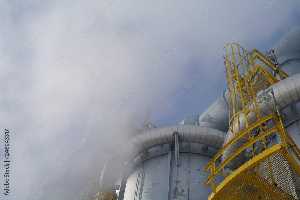 Chemical plant in the blue sky