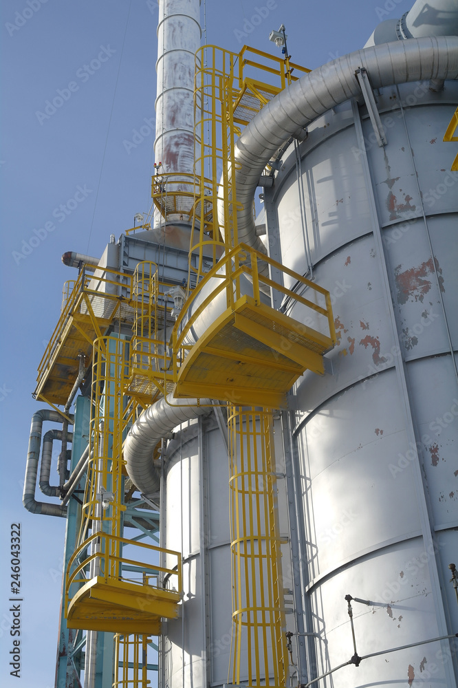 Chemical plant in the blue sky
