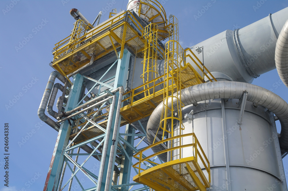 Chemical plant in the blue sky