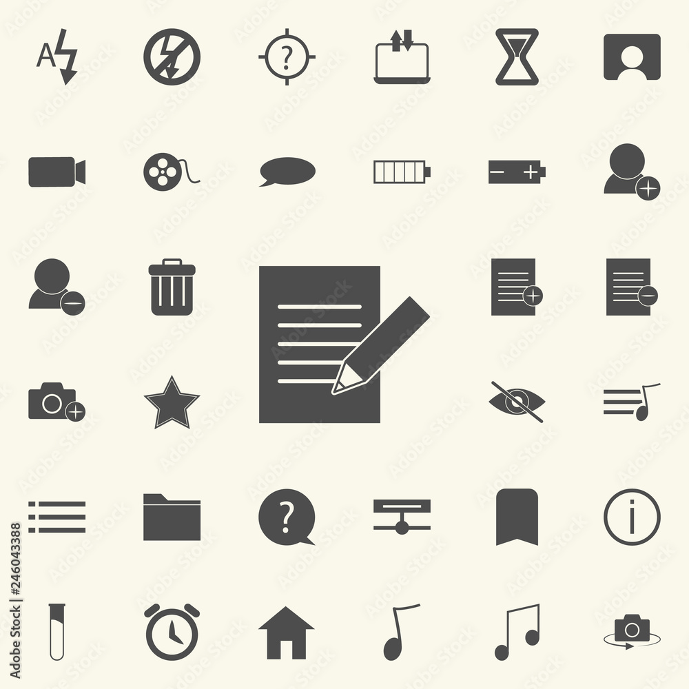writing on paper with a pencil icon. web icons universal set for web and mobile writing on paper with a pencil icon. web icons universal set for web and mobile