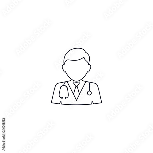 Doctor linear icon. Medical worker. Thin line illustration. Vector isolated outline drawing