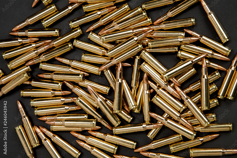 Cartridges on a black background Cartridges on a black background