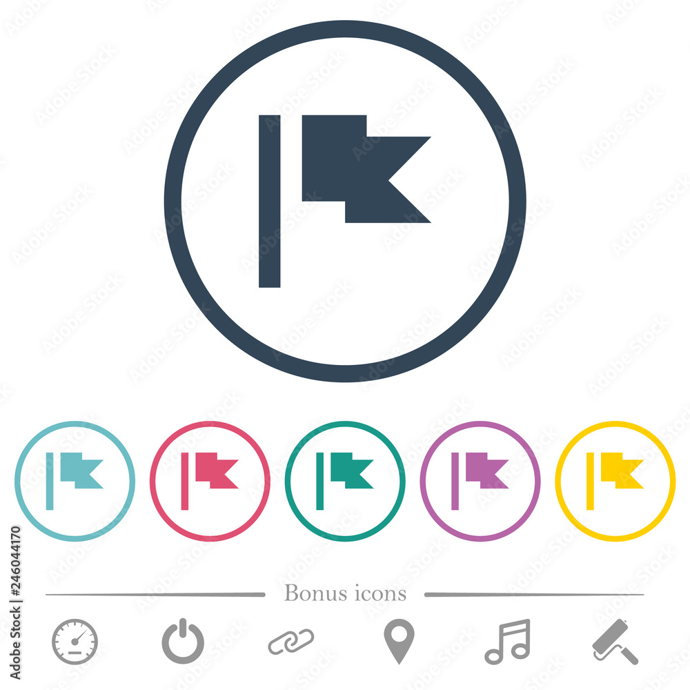 Flag flat color icons in round outlines Flag flat color icons in round outlines