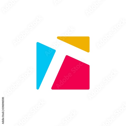 T letter logo vector icon illustration