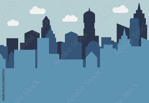 City landscape with skyscrapers in the daytime