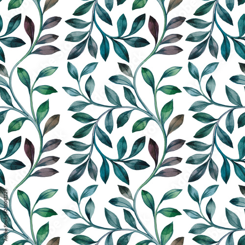 Wallpaper Mural Seamless watercolour pattern. Hand painted watercolor illustration. Seamless botanical watercolor exotic floral pattern. Torontodigital.ca