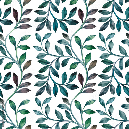 Seamless watercolour pattern. Hand painted watercolor illustration. Seamless botanical watercolor exotic floral pattern.