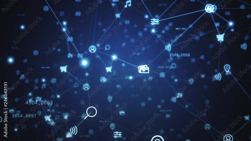 Social network connections. Connecting people on the internet, nodes transforming. Semaless loop 4k cg animation Social network connections. Connecting people on the internet, nodes transforming. Semaless loop 4k cg animation