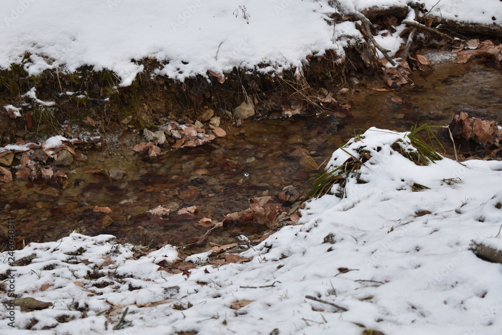 a fantastic view of a creek in wintertime a fantastic view of a creek in wintertime