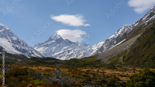 mt cook looking up the hooker valley in nz