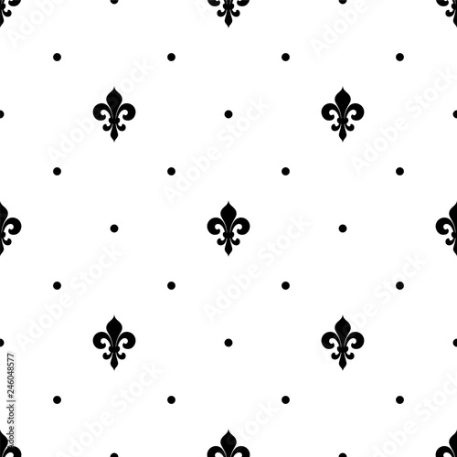 Fleur de lis seamless pattern. Vector background