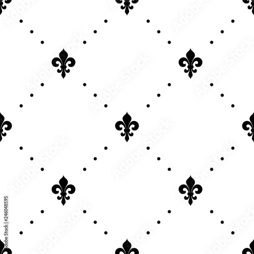 Fleur de lis seamless pattern. Vector background