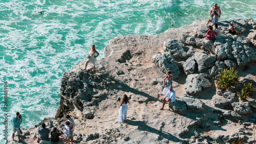 fotoshooting und aussicht am meer