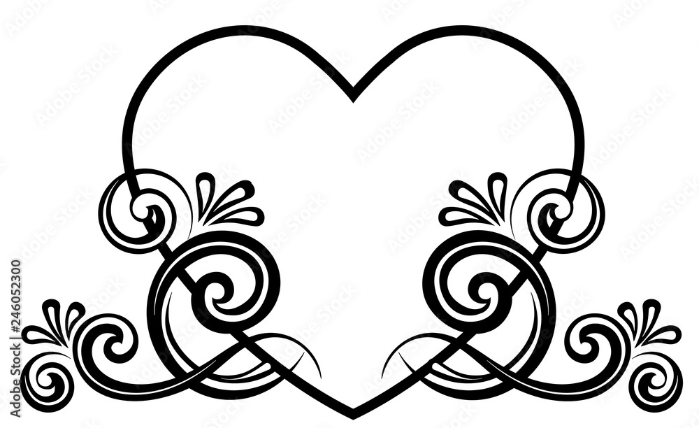 Heart decorated with floral ornament
