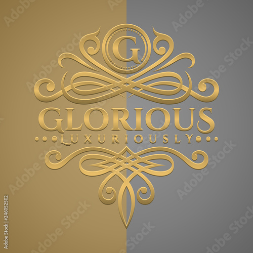 Classic Luxurious Letter G Logo with Embossed Gold Style Logo