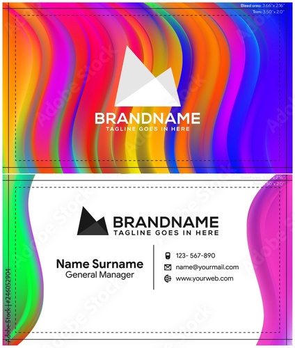Vector modern creative and clean business card template, polygon background, flyer design, name card template. Corporate identity with abstract illustration. Vector company style for brandbook and gui