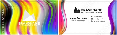 Vector modern creative and clean business card template, polygon background, flyer design, name card template. Corporate identity with abstract illustration. Vector company style for brandbook and gui