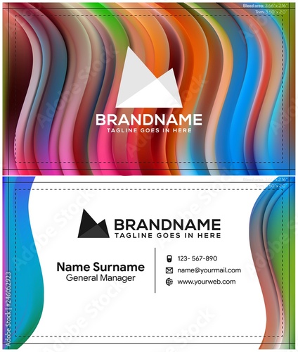 Vector modern creative and clean business card template, polygon background, flyer design, name card template. Corporate identity with abstract illustration. Vector company style for brandbook and gui