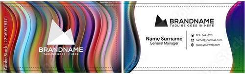Vector modern creative and clean business card template, polygon background, flyer design, name card template. Corporate identity with abstract illustration. Vector company style for brandbook and gui