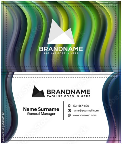 Vector modern creative and clean business card template, polygon background, flyer design, name card template. Corporate identity with abstract illustration. Vector company style for brandbook and gui