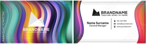 Vector modern creative and clean business card template, polygon background, flyer design, name card template. Corporate identity with abstract illustration. Vector company style for brandbook and gui