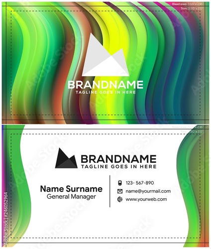 Vector modern creative and clean business card template, polygon background, flyer design, name card template. Corporate identity with abstract illustration. Vector company style for brandbook and gui
