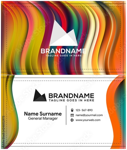 Vector modern creative and clean business card template, polygon background, flyer design, name card template. Corporate identity with abstract illustration. Vector company style for brandbook and gui