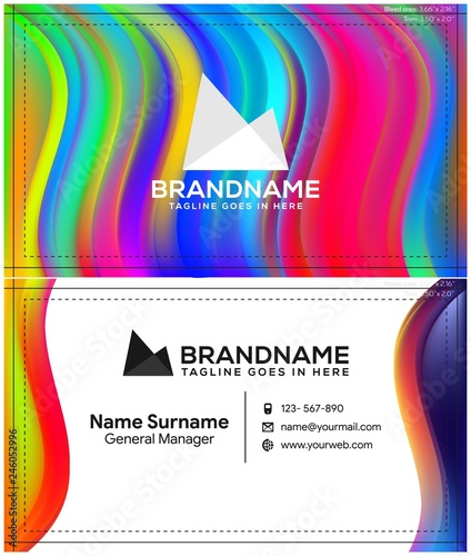 Vector modern creative and clean business card template, polygon background, flyer design, name card template. Corporate identity with abstract illustration. Vector company style for brandbook and gui