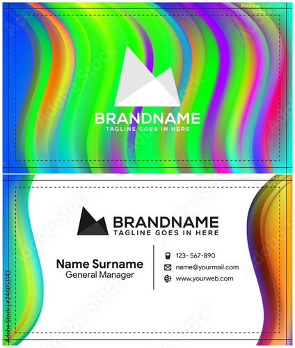 Vector modern creative and clean business card template, polygon background, flyer design, name card template. Corporate identity with abstract illustration. Vector company style for brandbook and gui