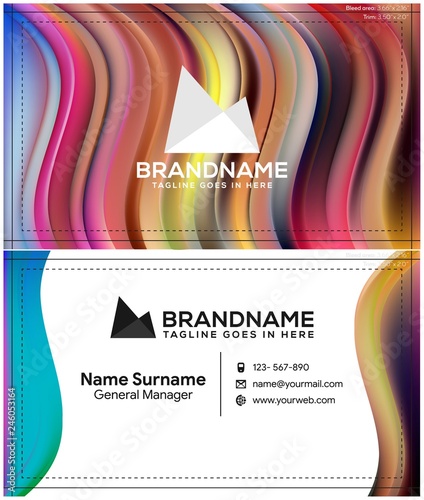 Vector modern creative and clean business card template, polygon background, flyer design, name card template. Corporate identity with abstract illustration. Vector company style for brandbook and gui