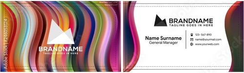 Vector modern creative and clean business card template, polygon background, flyer design, name card template. Corporate identity with abstract illustration. Vector company style for brandbook and gui