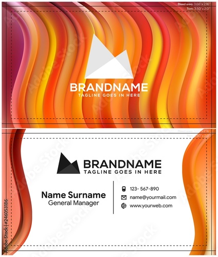 Vector modern creative and clean business card template, polygon background, flyer design, name card template. Corporate identity with abstract illustration. Vector company style for brandbook and gui