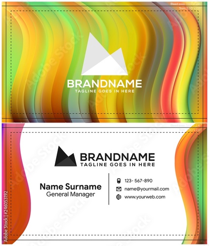 Vector modern creative and clean business card template, polygon background, flyer design, name card template. Corporate identity with abstract illustration. Vector company style for brandbook and gui
