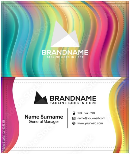 Vector modern creative and clean business card template, polygon background, flyer design, name card template. Corporate identity with abstract illustration. Vector company style for brandbook and gui