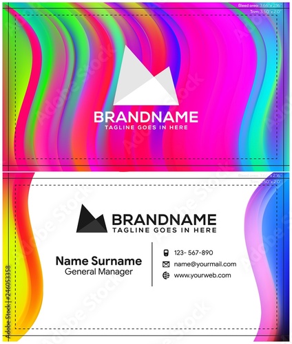Vector modern creative and clean business card template, polygon background, flyer design, name card template. Corporate identity with abstract illustration. Vector company style for brandbook and gui