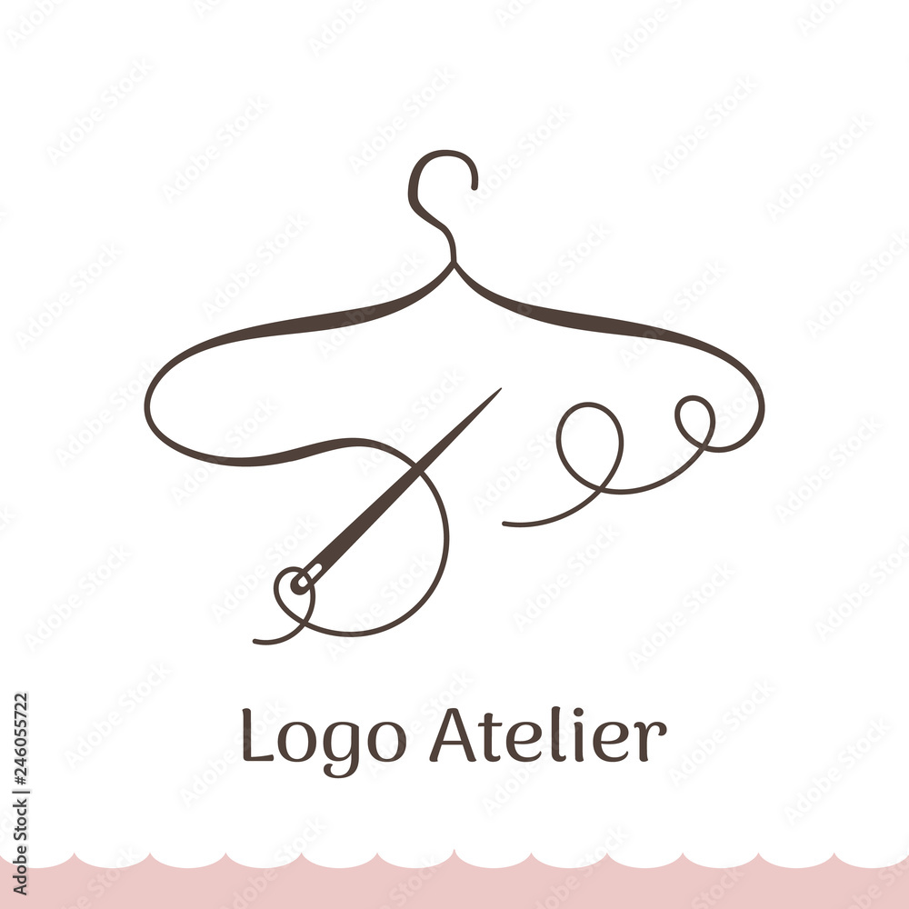 Logo for Atelier, wedding boutique, women's clothing shop. Vector ...