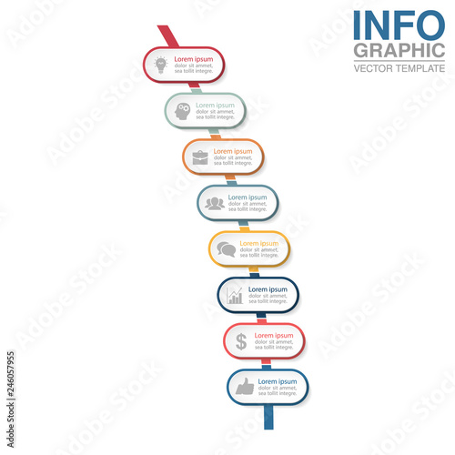 Vector infographic template for circular diagram, graph, presentation, chart, business concept with 8 options.