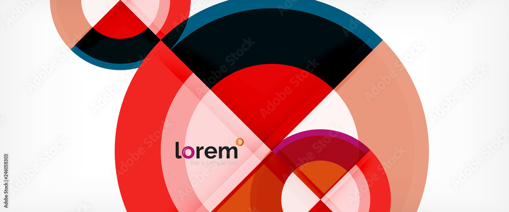 Modern geometric circles abstract background, colorful round shapes with shadow effects Modern geometric circles abstract background, colorful round shapes with shadow effects
