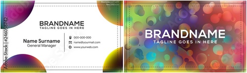Vector modern creative and clean business card template, polygon background, flyer design, name card template. Corporate identity with abstract illustration. Vector company style for brandbook