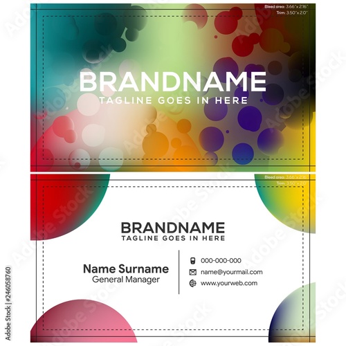 Vector modern creative and clean business card template, polygon background, flyer design, name card template. Corporate identity with abstract illustration. Vector company style for brandbook