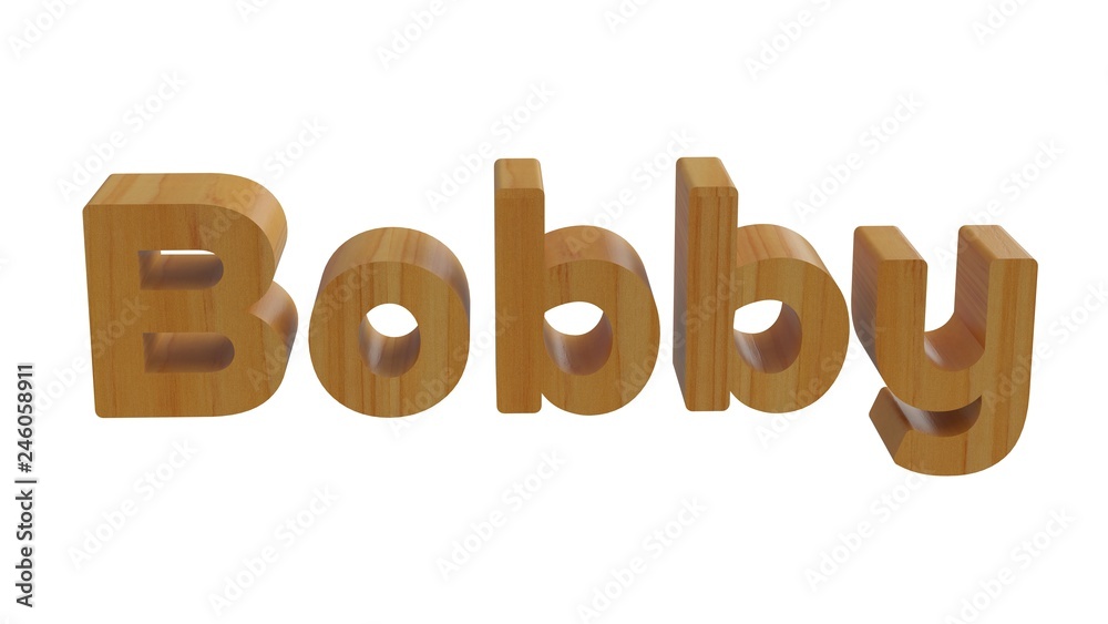 Bobby name in 3d decorative rendering with wooden texture Bobby name in 3d decorative rendering with wooden texture
