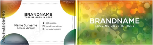 Vector modern creative and clean business card template, polygon background, flyer design, name card template. Corporate identity with abstract illustration. Vector company style for brandbook
