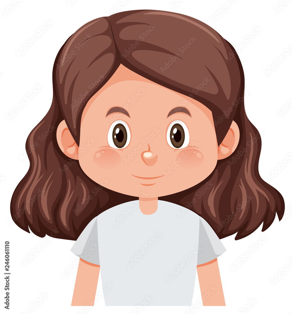 A female character on white background