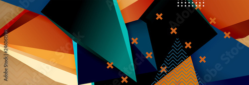 3d triangular shapes geometric background. Origami style pattern with triange shapes for decorative design. Poster design. Line design. Modern presentation template