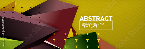 3d triangular shapes geometric background. Origami style pattern with triange shapes for decorative design. Poster design. Line design. Modern presentation template