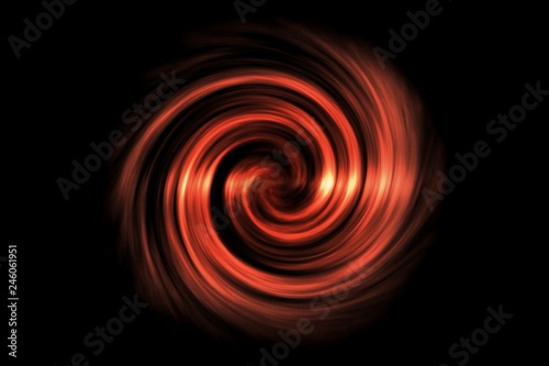 Abstract red spiral smoke on black background